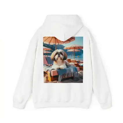 Shih Tzu Relaxing on Beach Lounge Chair