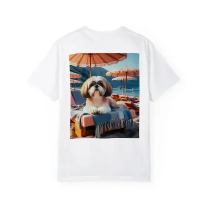 Shih Tzu Relaxing on Beach Lounge Chair