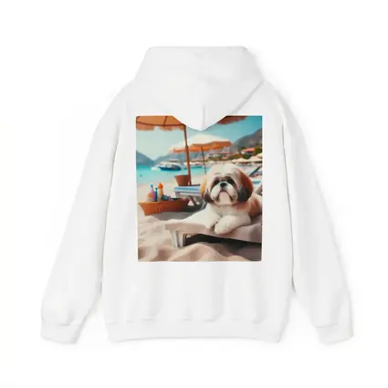 Shih Tzu Dog Relaxing On Beach Chair