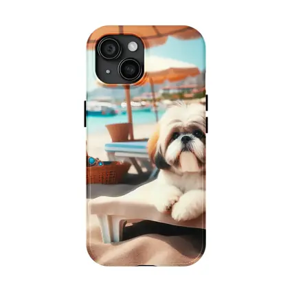 Shih Tzu Dog Relaxing On Beach Chair