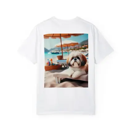 Shih Tzu Dog Relaxing On Beach Chair