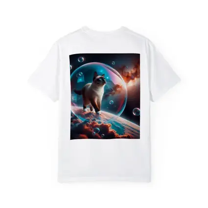 Siamese Cat Floating Bubble Cosmic Space