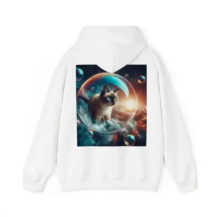 Siamese Cat Floating Bubble Cosmic Sky