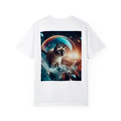 Siamese Cat Floating Bubble Cosmic Sky