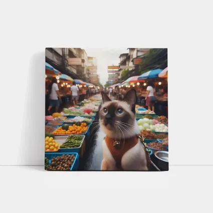 Siamese Cat at Colorful Street Market