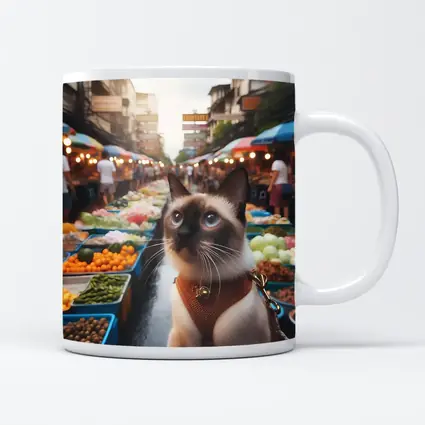 Siamese Cat at Colorful Street Market