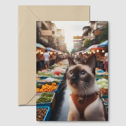 Siamese Cat at Colorful Street Market