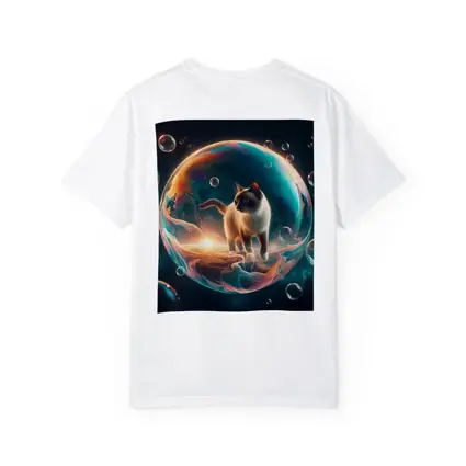 Siamese Cat Standing Inside Cosmic Bubble