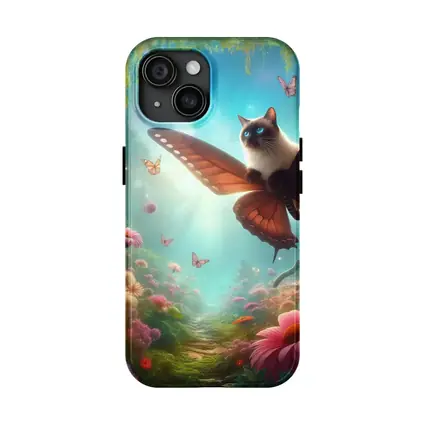 Siamese Cat Butterfly Wings Fantasy Forest