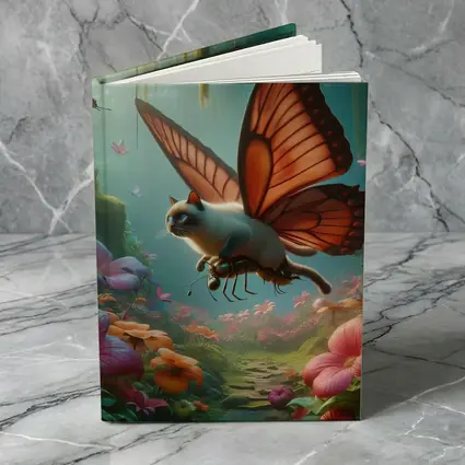 Siamese Butterfly Cat Flying Enchanted Forest