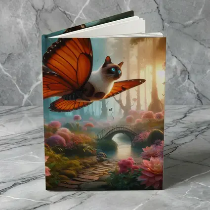Siamese Cat Butterfly Wings Fantasy Forest