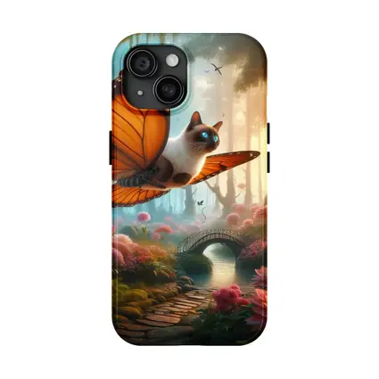 Siamese Cat Butterfly Wings Fantasy Forest