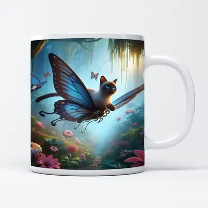 Siamese Cat Butterfly Wings Fantasy Forest