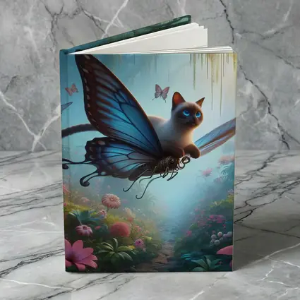 Siamese Cat Butterfly Wings Fantasy Forest