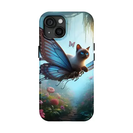 Siamese Cat Butterfly Wings Fantasy Forest
