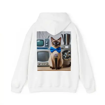 Siamese Cat Blue Bow Tie Microphone Retro