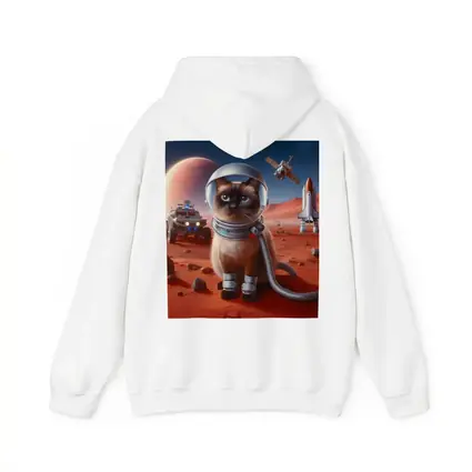 Siamese Cat Astronaut On Mars Surface