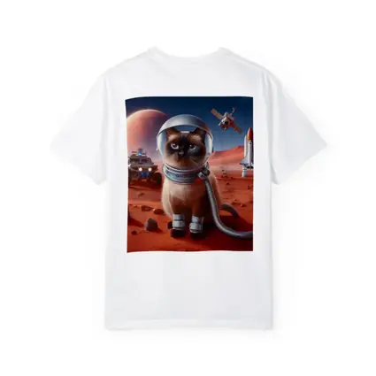 Siamese Cat Astronaut On Mars Surface