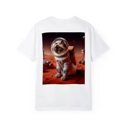 Birman Cat Astronaut On Mars Surface