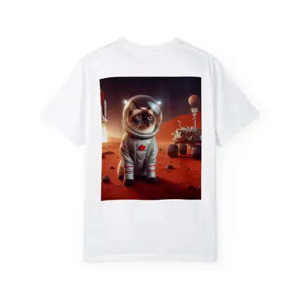 Siamese Cat Astronaut On Mars Surface