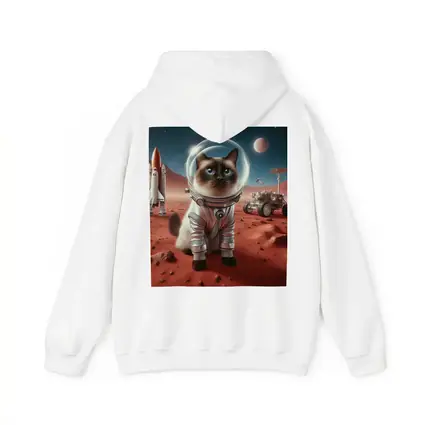 Siamese Cat Astronaut on Mars Surface