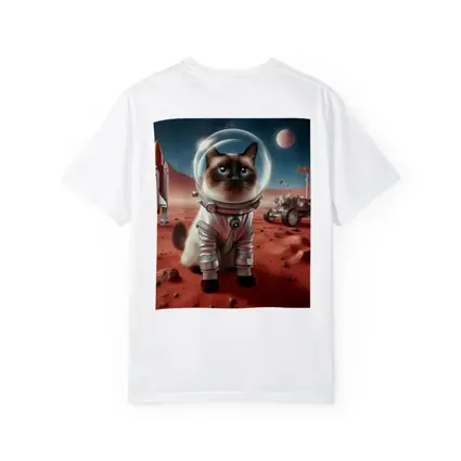 Siamese Cat Astronaut on Mars Surface