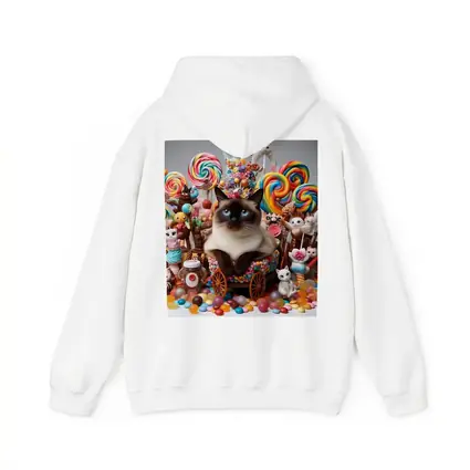 Siamese Cat Surrounded By Colorful Candy