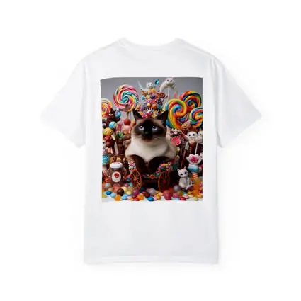 Siamese Cat Surrounded By Colorful Candy