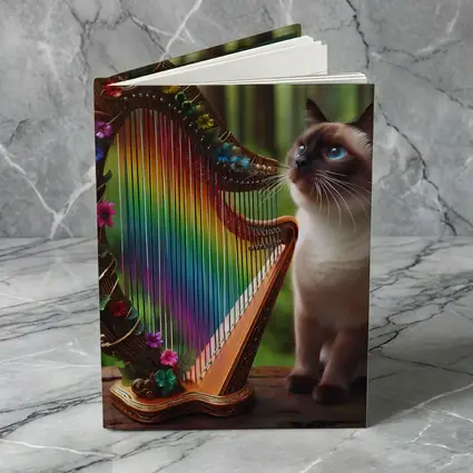 Siamese Cat Rainbow Harp Forest Scene