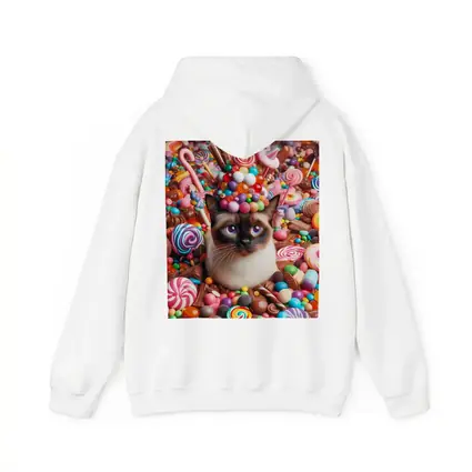 Siamese Cat Surrounded By Colorful Candy