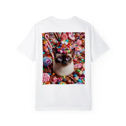 Siamese Cat Surrounded By Colorful Candy