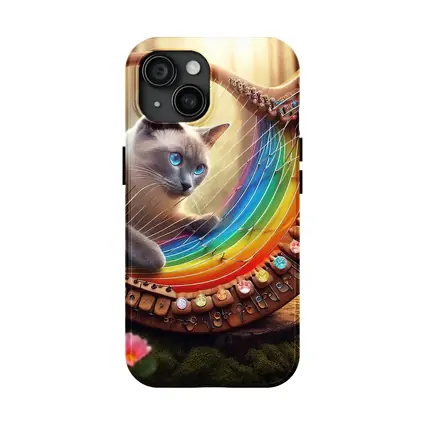 Siamese Cat Rainbow Harp Forest Setting