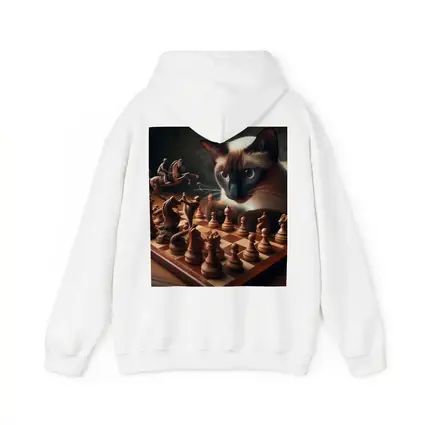 Siamese Cat Playing Chess Board Game