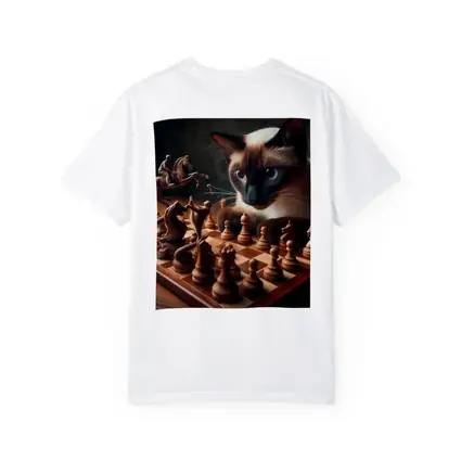 Siamese Cat Playing Chess Board Game