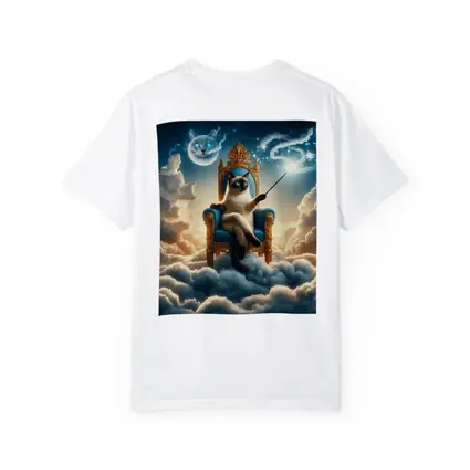 Siamese Cat Wizard Throne Above Clouds