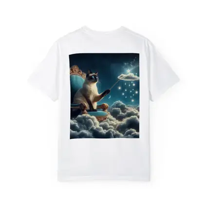 Siamese Cat Wizard Throne Cloudy Night Sky