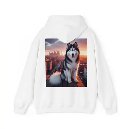 Siberian Husky Blue Eyes City Sunset