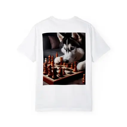 Siberian Husky Dog Playing Chess Indoors