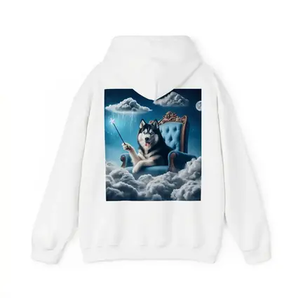 Husky Dog Wizard Magic Wand Sky Throne