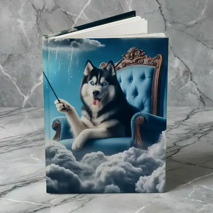 Husky Dog Wizard Magic Wand Sky Throne