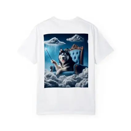 Husky Dog Wizard Magic Wand Sky Throne