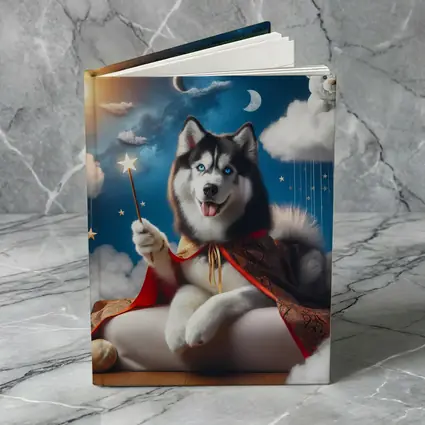 Siberian Husky Wizard Cape Stars Sky