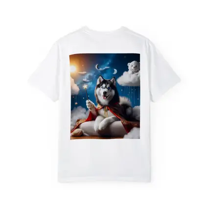 Siberian Husky Wizard Cape Stars Sky