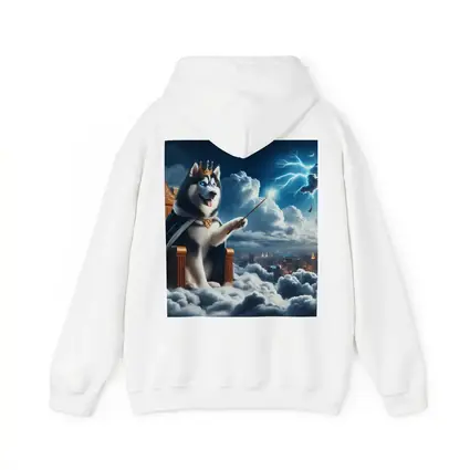 Husky King Throne Clouds City Lightning
