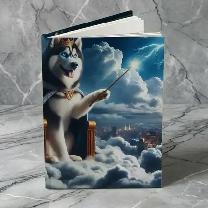 Husky King Throne Clouds City Lightning