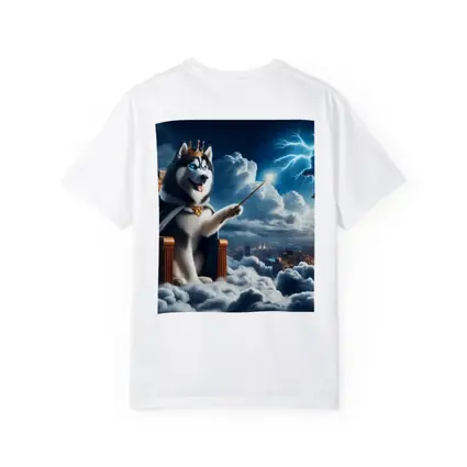 Husky King Throne Clouds City Lightning
