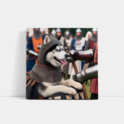 Siberian Husky Knight Chainmail Medieval Battle