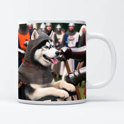 Siberian Husky Knight Chainmail Medieval Battle