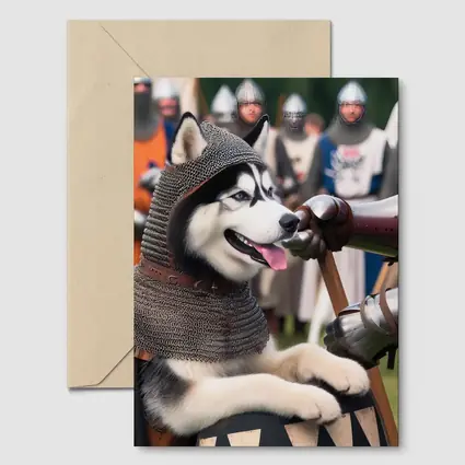 Siberian Husky Knight Chainmail Medieval Battle