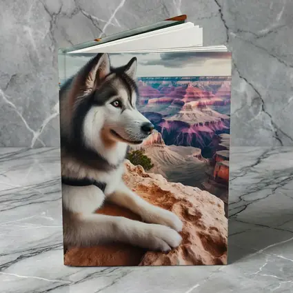 Siberian Husky Resting Grand Canyon Overlook
